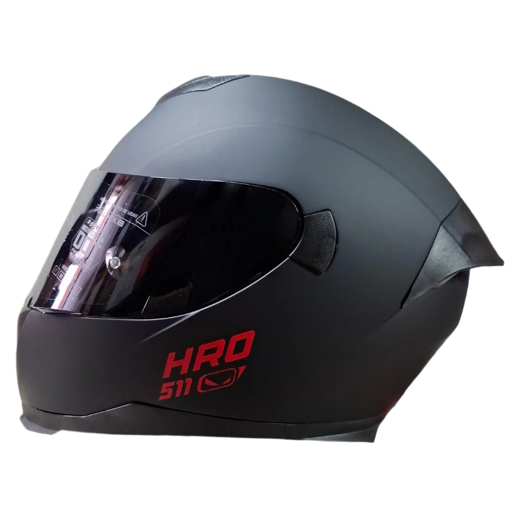 Casco HRO 511 Solid negro/rojo mate– Moto Boutique Calle Blancos