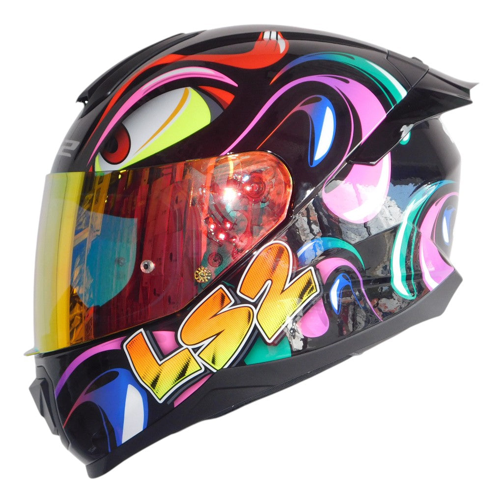 Casco LS2 FF802 Flash Mutant negro brillante– Moto Boutique