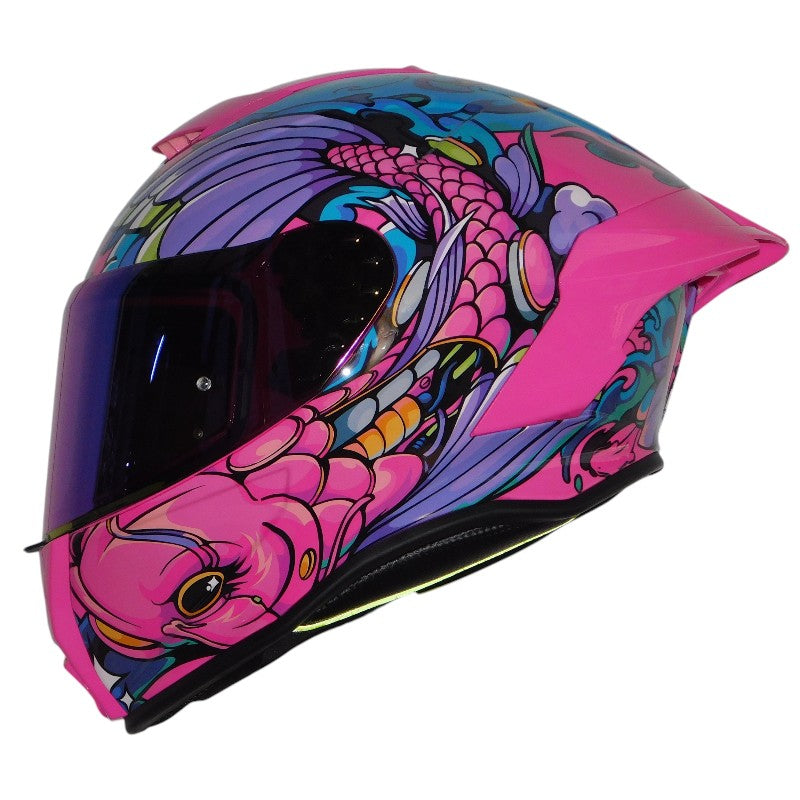 Casco Kov Buster Koi rosa/colores brillante– Moto Boutique Calle